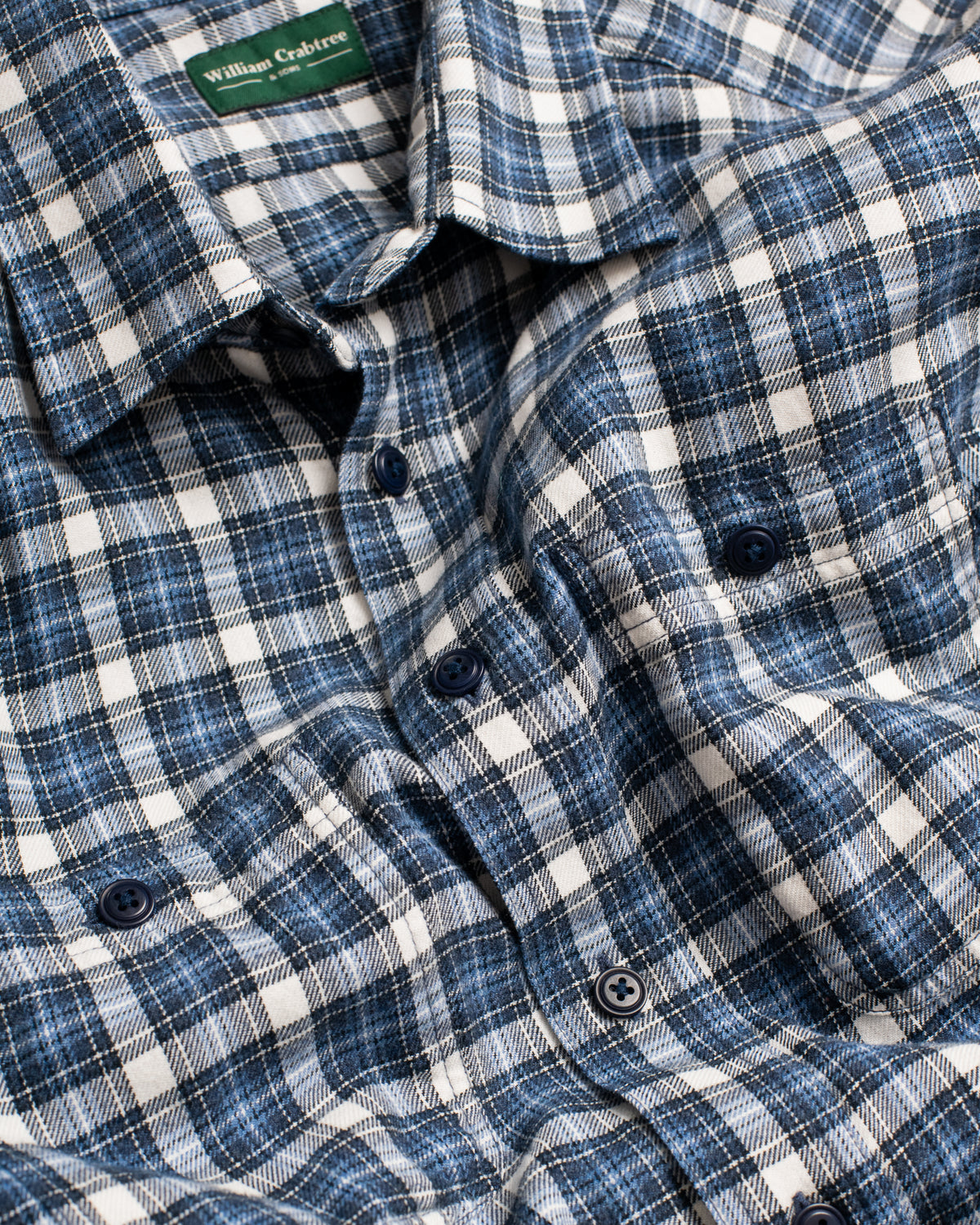 Blue & White Check Grizedale Brushed Workshirt