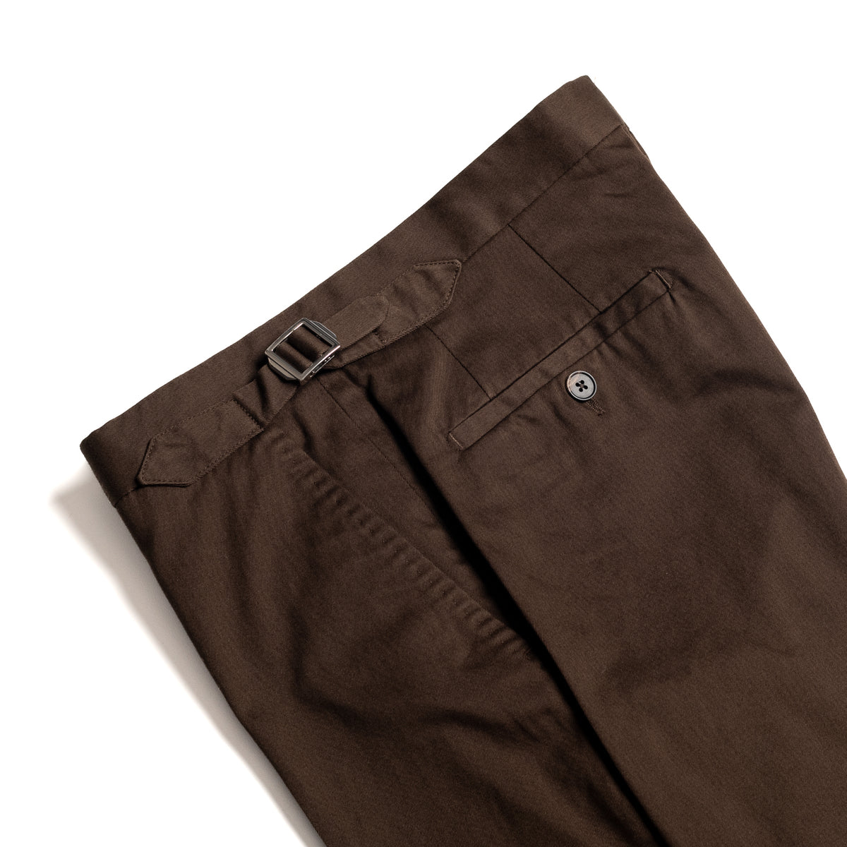 Brown Washed Cotton Barbon Trousers