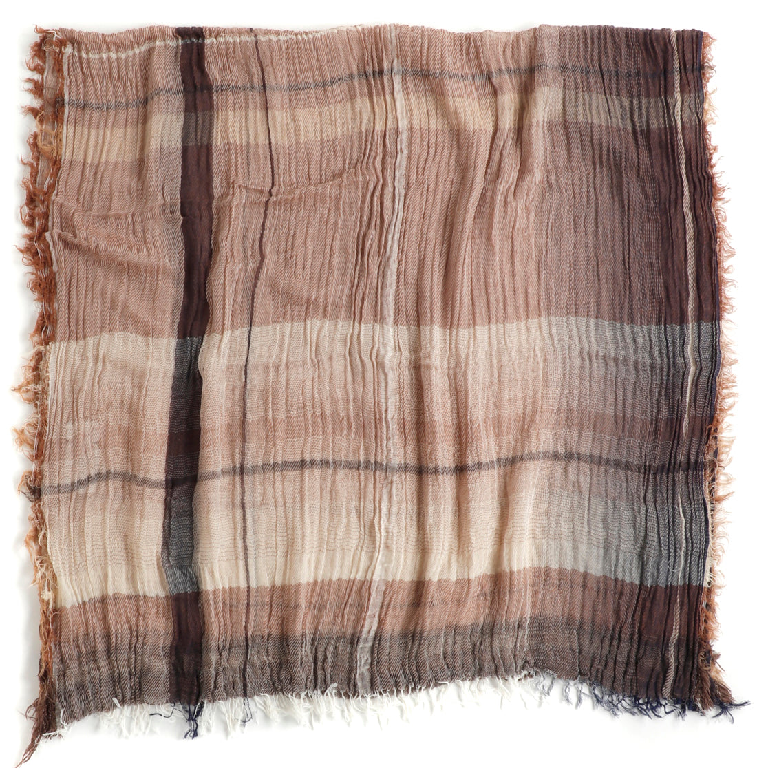 Brown and Cream Basic Tamaki Niime Cotton Roots Shawl