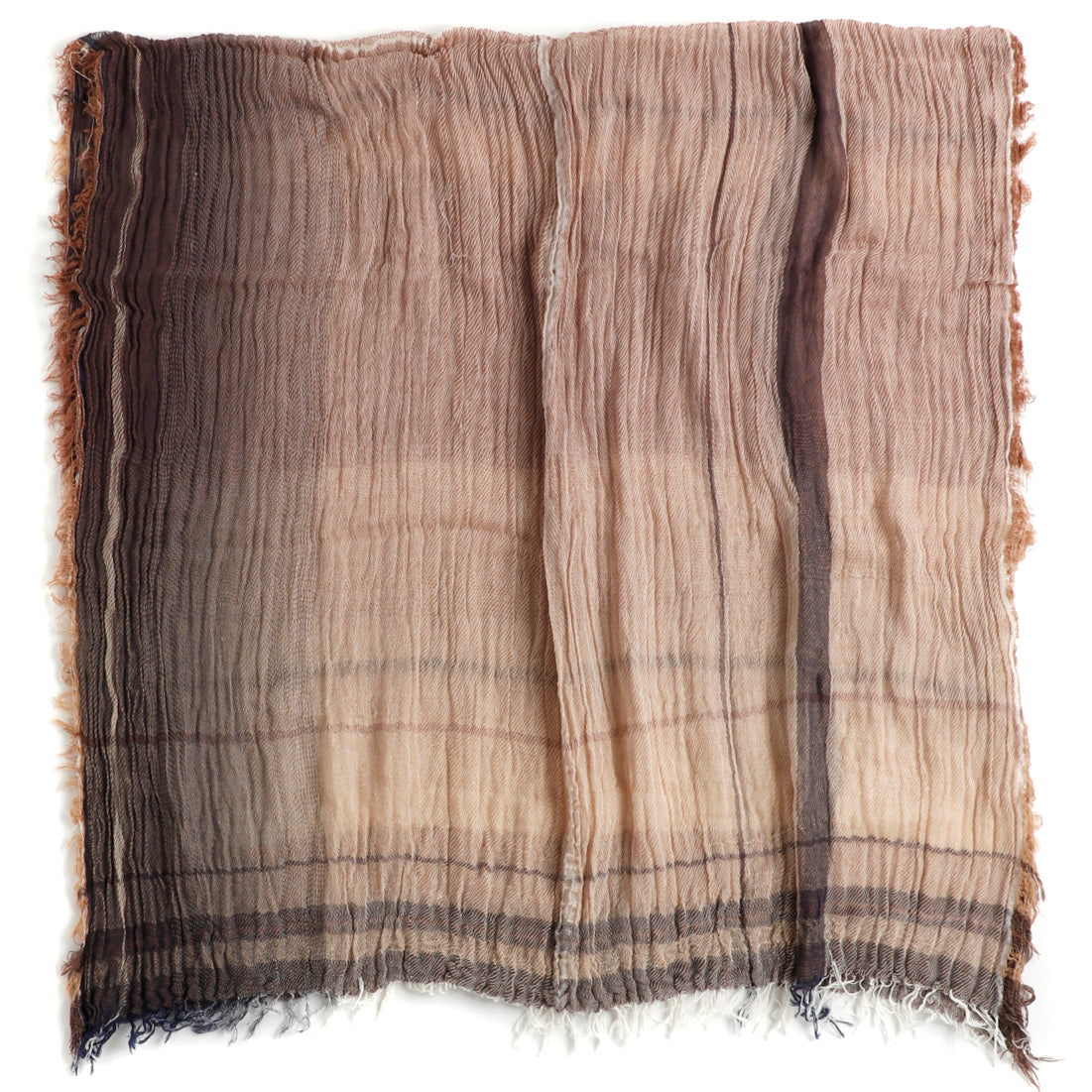 Brown and Cream Basic Tamaki Niime Cotton Roots Shawl
