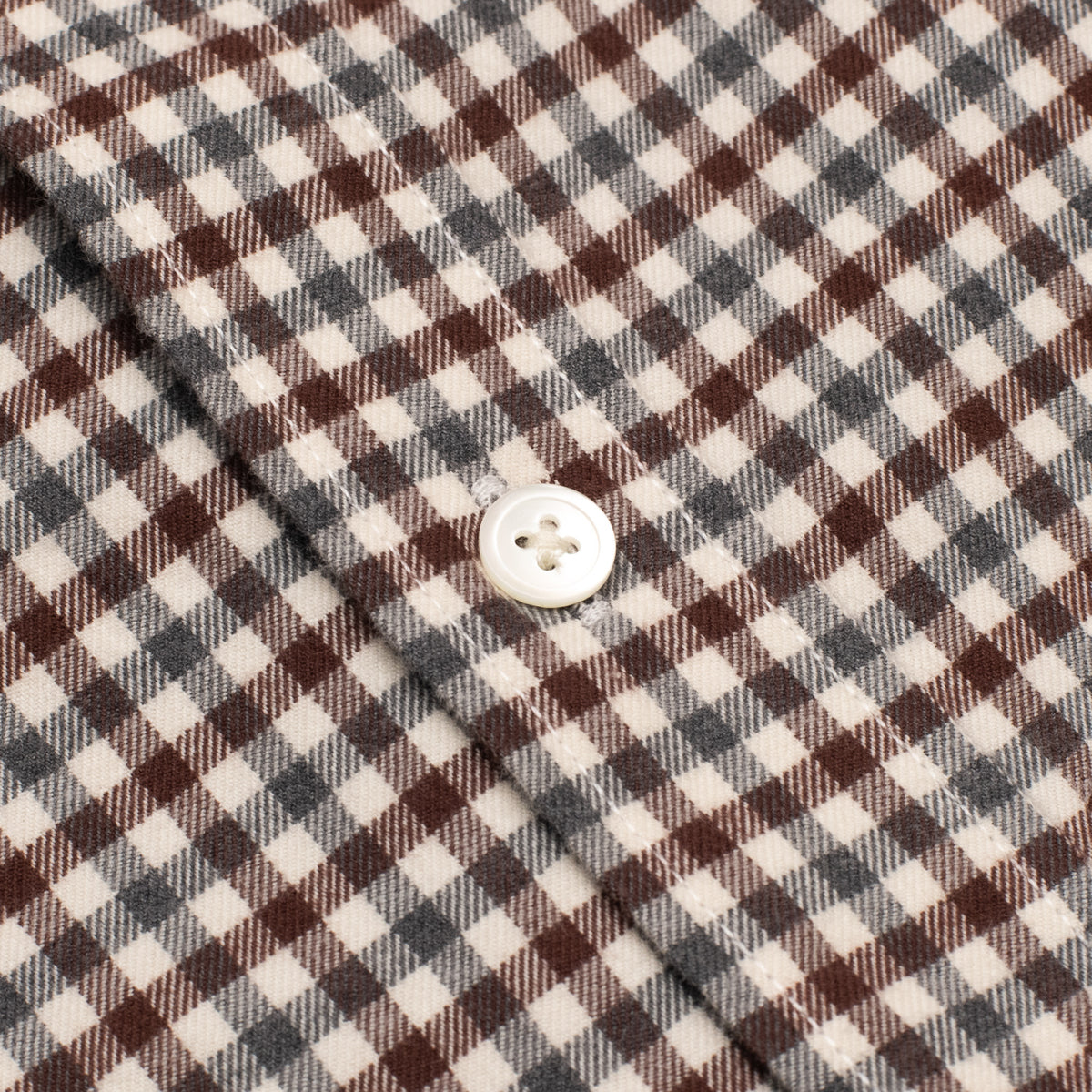 Burgundy Grey Gingham Brushed Oxford BD Shirt