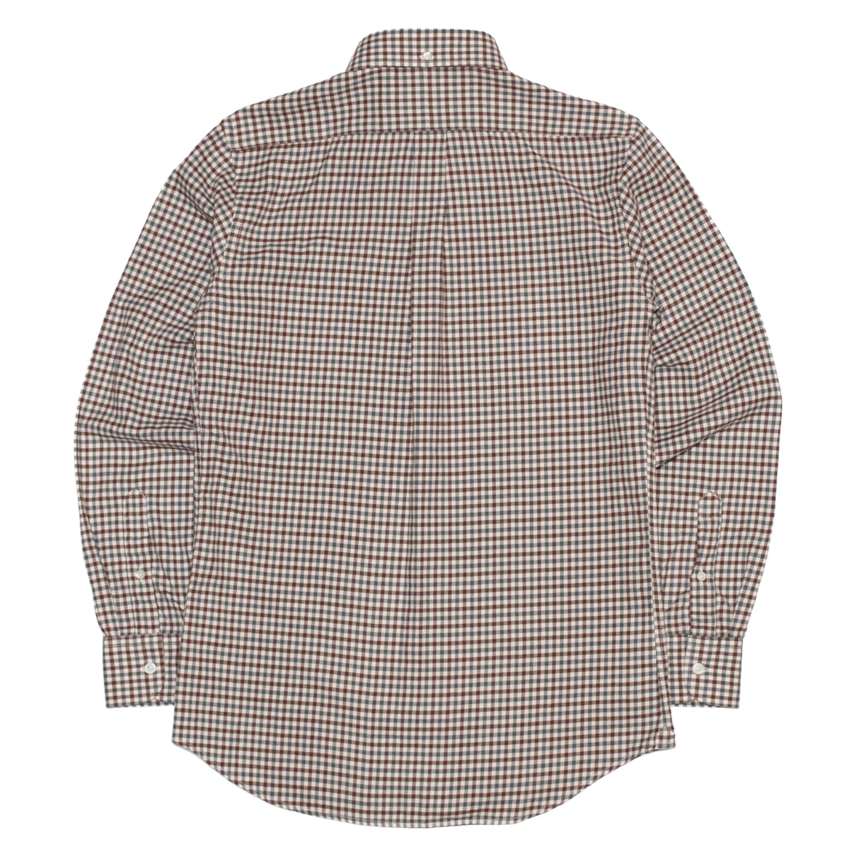 Burgundy Grey Gingham Brushed Oxford BD Shirt