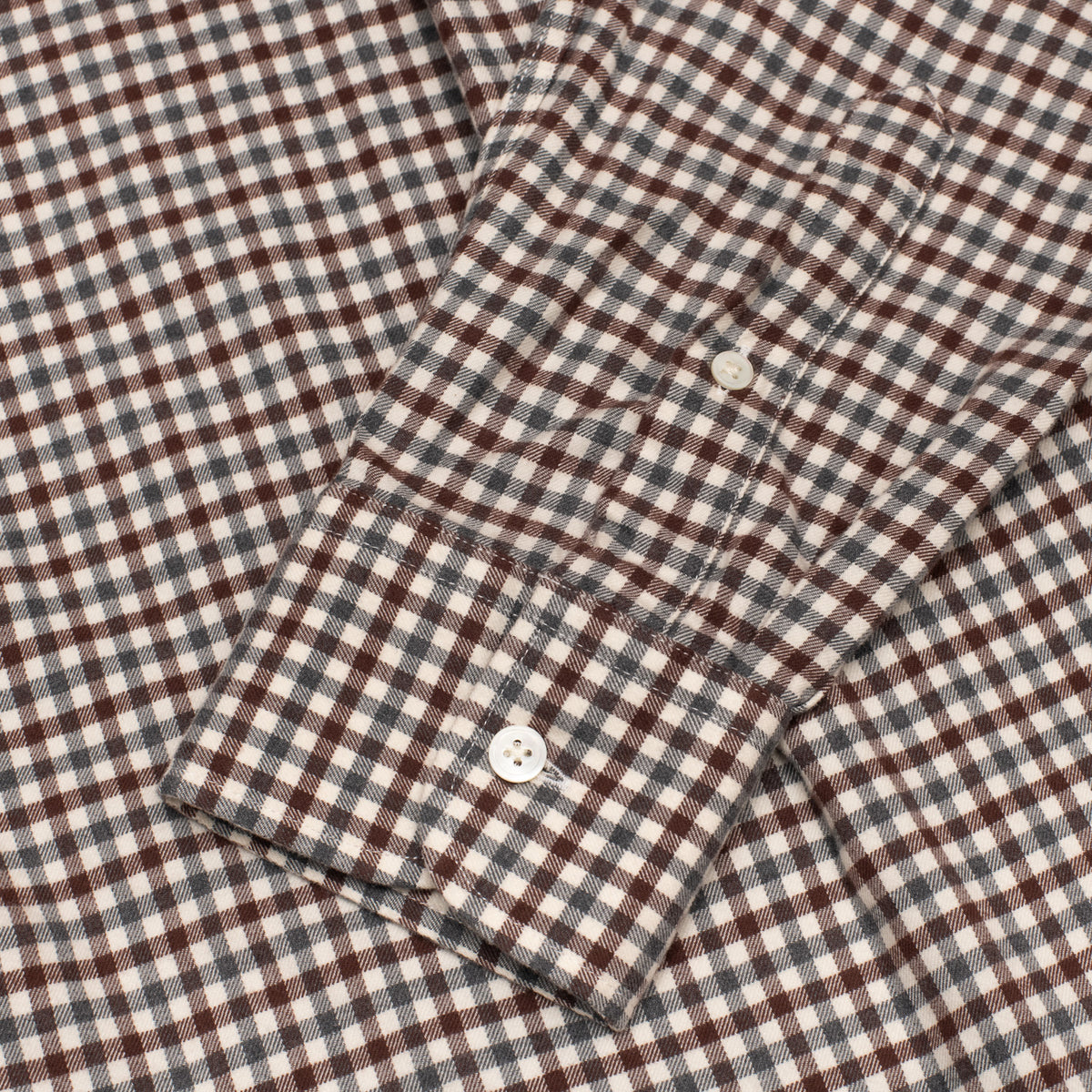 Burgundy Grey Gingham Brushed Oxford BD Shirt