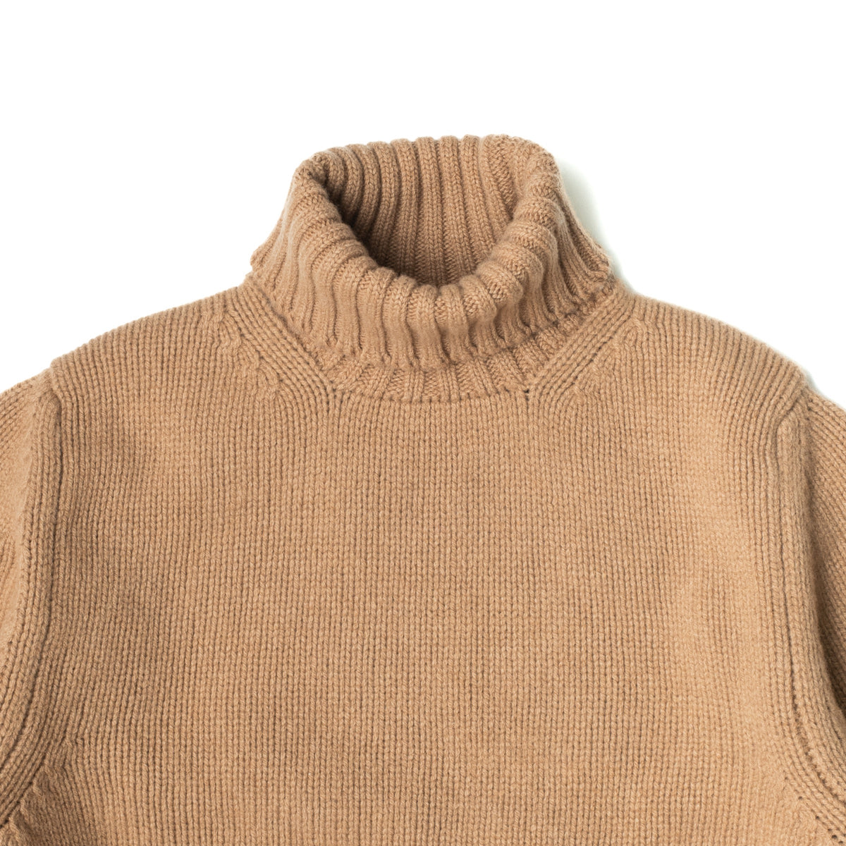 Cognac Wool Cashmere Roll Neck