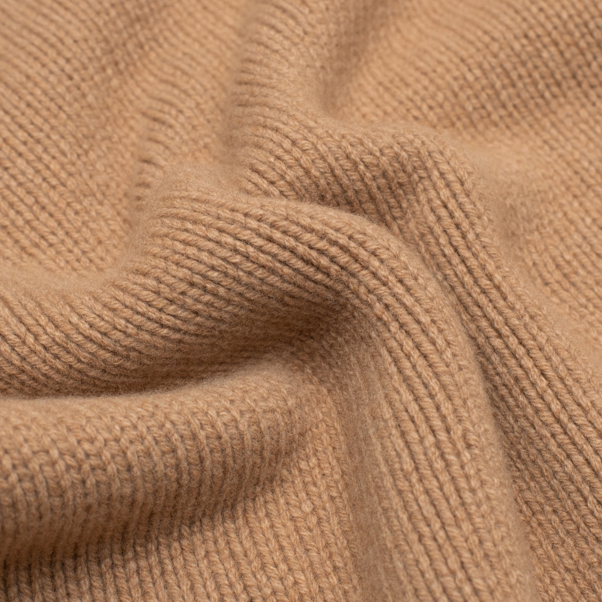 Cognac Wool Cashmere Roll Neck