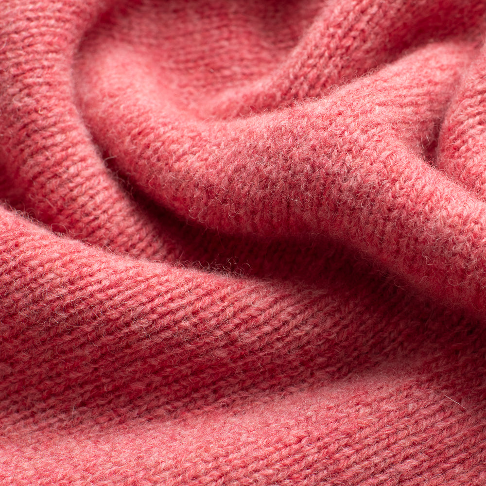 Coral Pink Shetland Lambswool Crew Neck