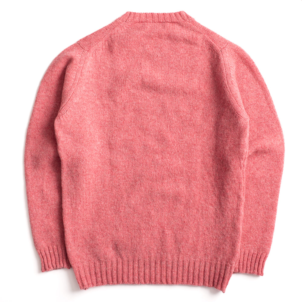 Coral Pink Shetland Lambswool Crew Neck