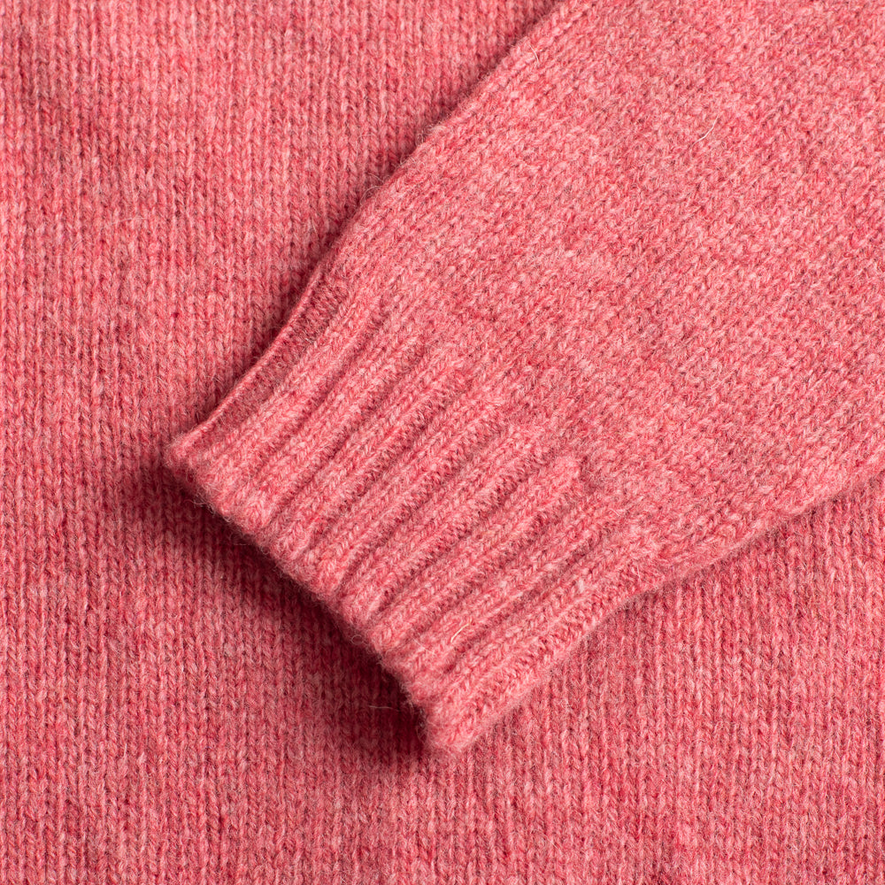 Coral Pink Shetland Lambswool Crew Neck