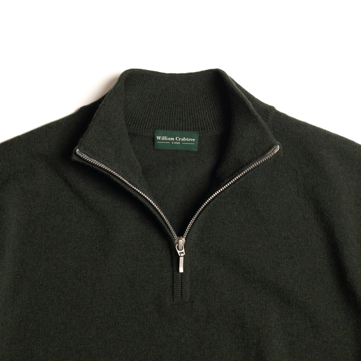 Dark Fern Wool/Cashmere Keswick Quarter Zip