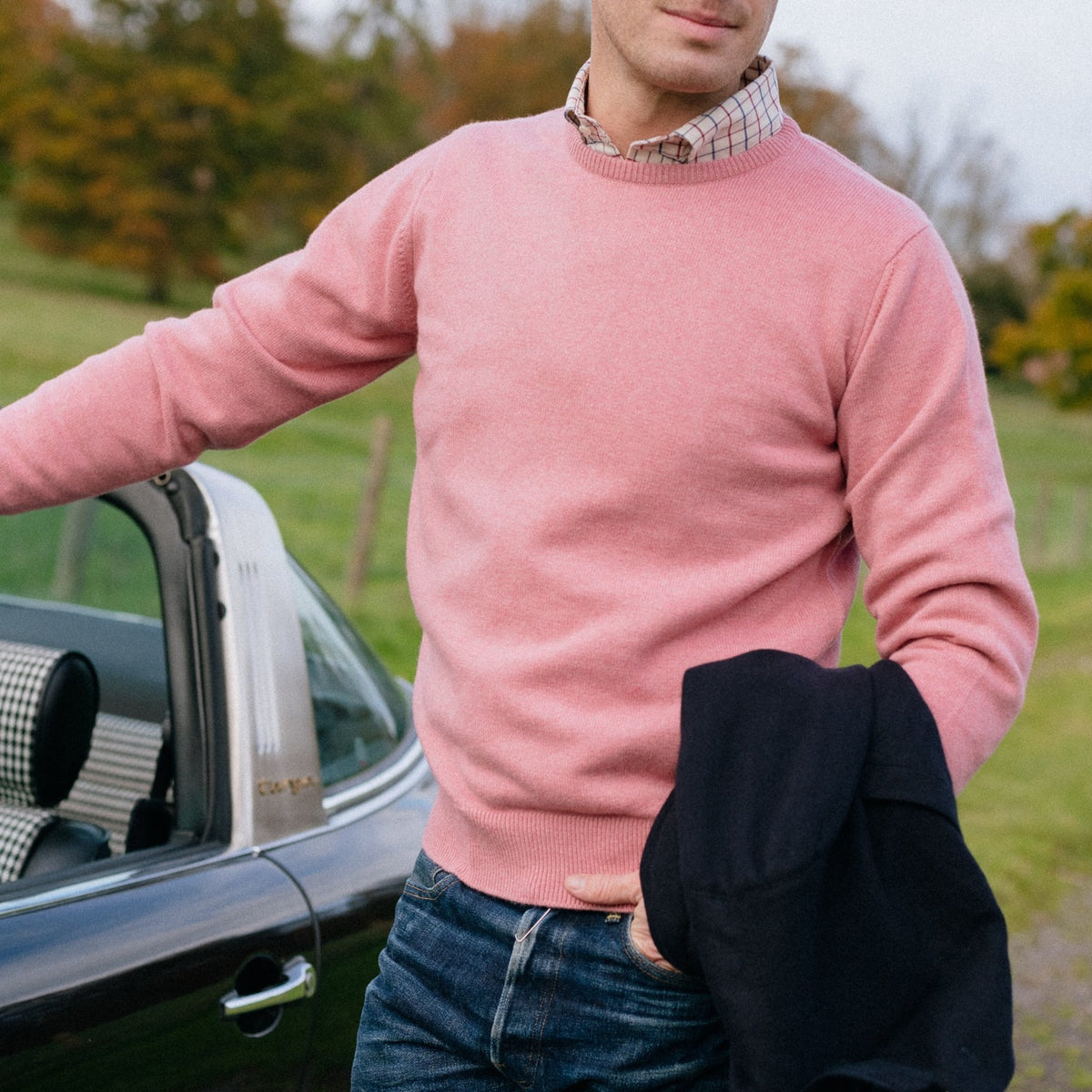 Dusky Pink 2 Ply Cashmere Crew Neck