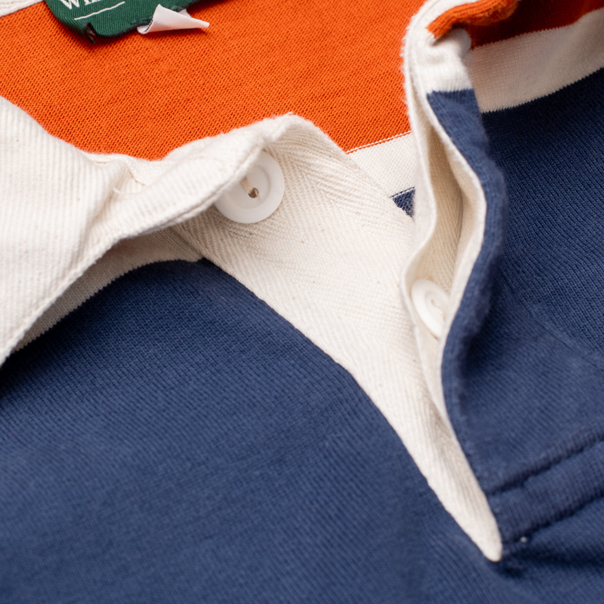 Faded Navy/Copper/Ecru Striped Rugby Shirt