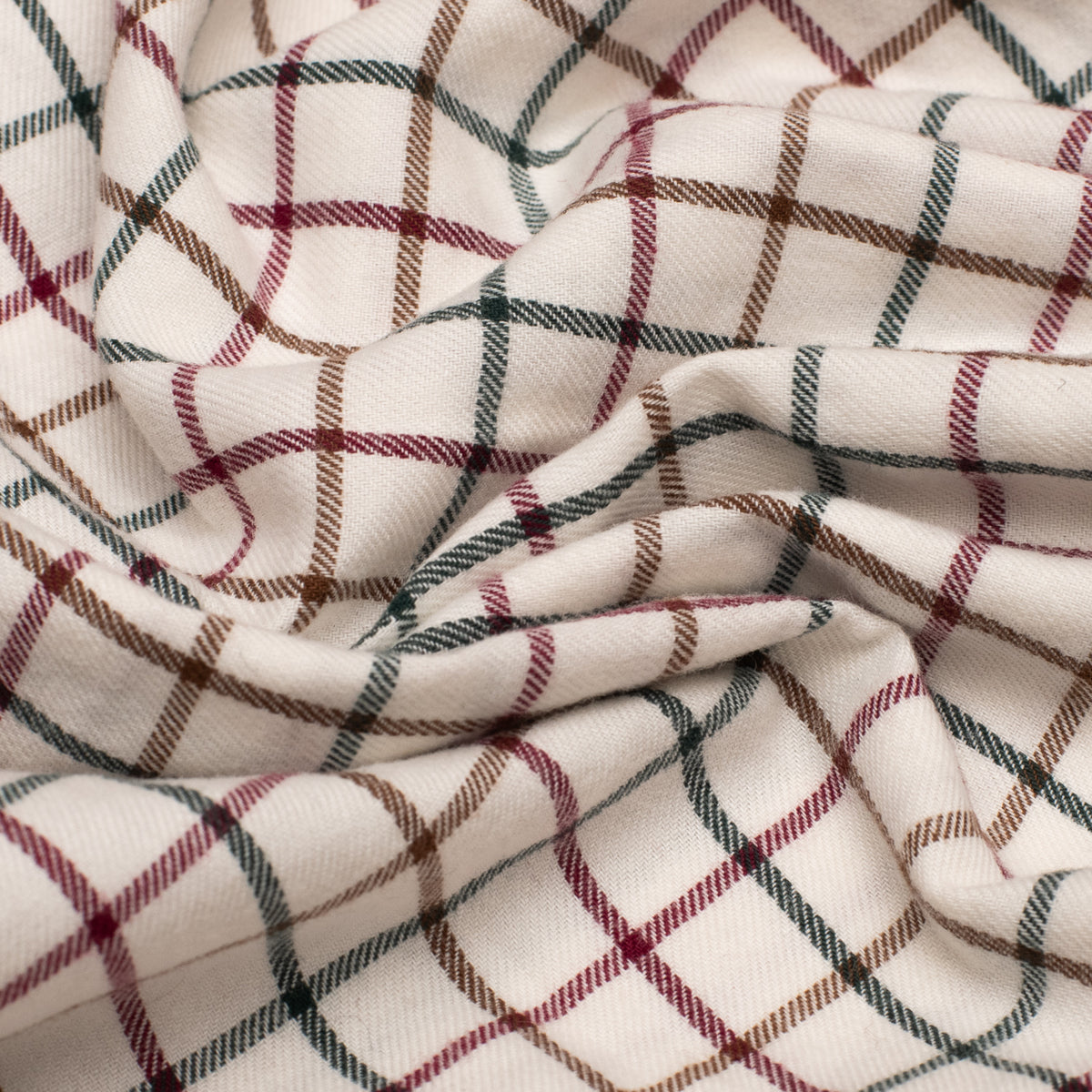 Green, Brown & Wine Tattersall Check Shirt