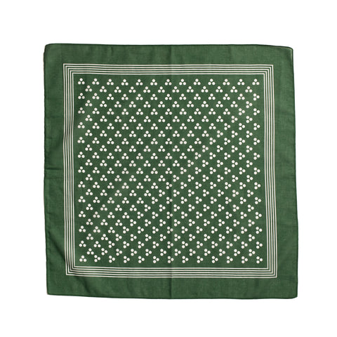 Green/White Triple Dot Pattern Cotton Handkerchief