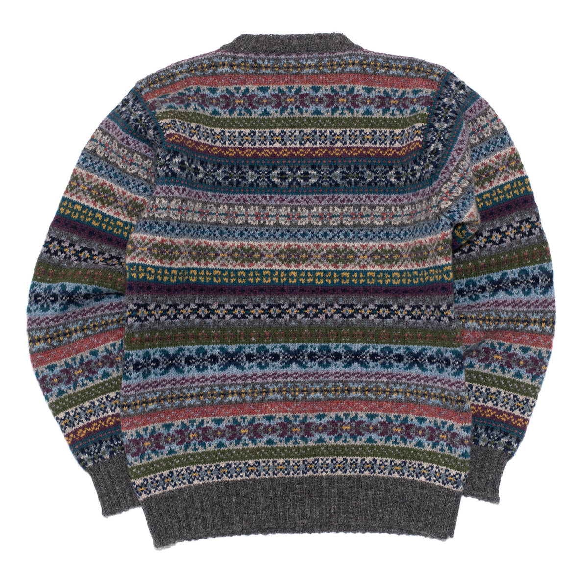 Harbour Grey Fairisle Crew Neck Long Sleeve
