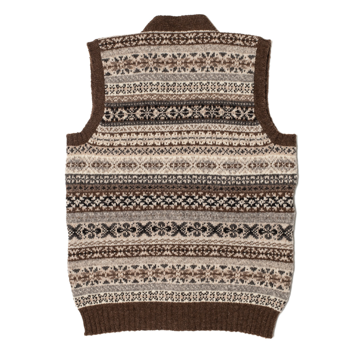 Hazel Brown Trim Fairisle Waistcoat