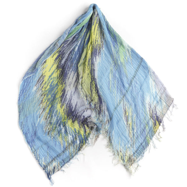 Light Blue Flash Print Tamaki Niime Cotton Roots Shawl