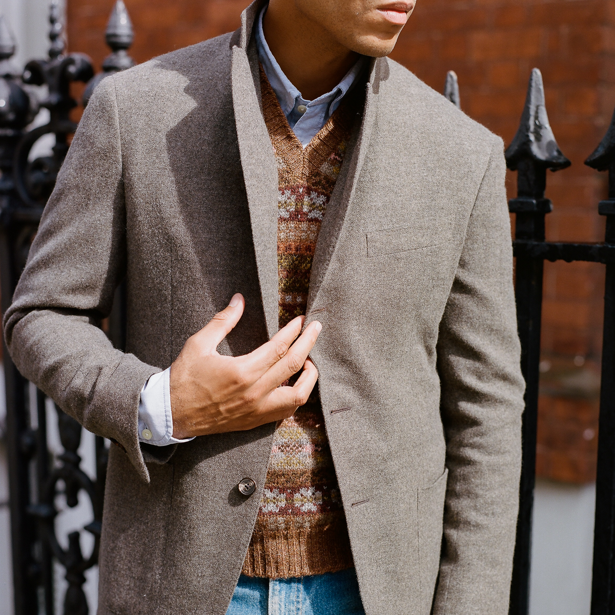 Natural Washed Lambswool Sports Jacket