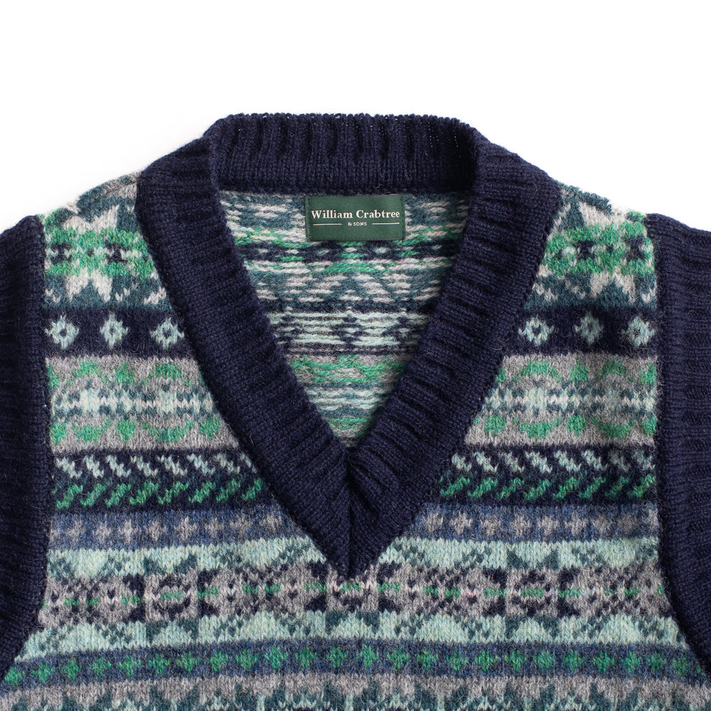 Navy Fairisle Slipover V-Neck