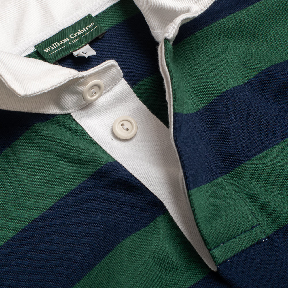 Navy and Olive Striped Rugby Shirt