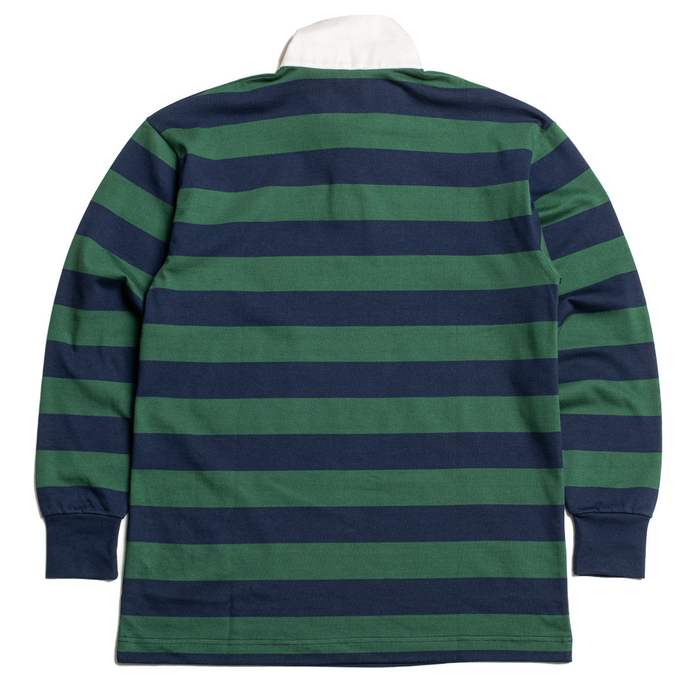 Navy and Olive Striped Rugby Shirt