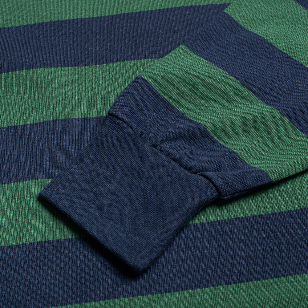 Navy and Olive Striped Rugby Shirt