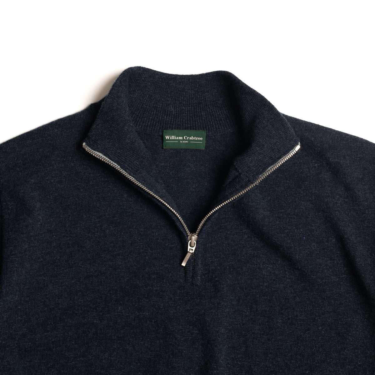 Navy Melange Wool/Cashmere Keswick Quarter Zip