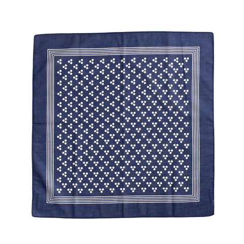 Navy/White Triple Dot Pattern Cotton Handkerchief