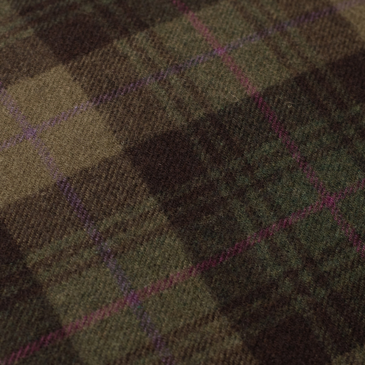 Olive Mix Glen Plaid Cashmere Cushion