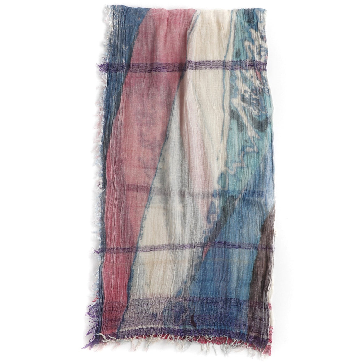 Pink/Blue/Cream Print Tamaki Niime Cotton Roots Shawl
