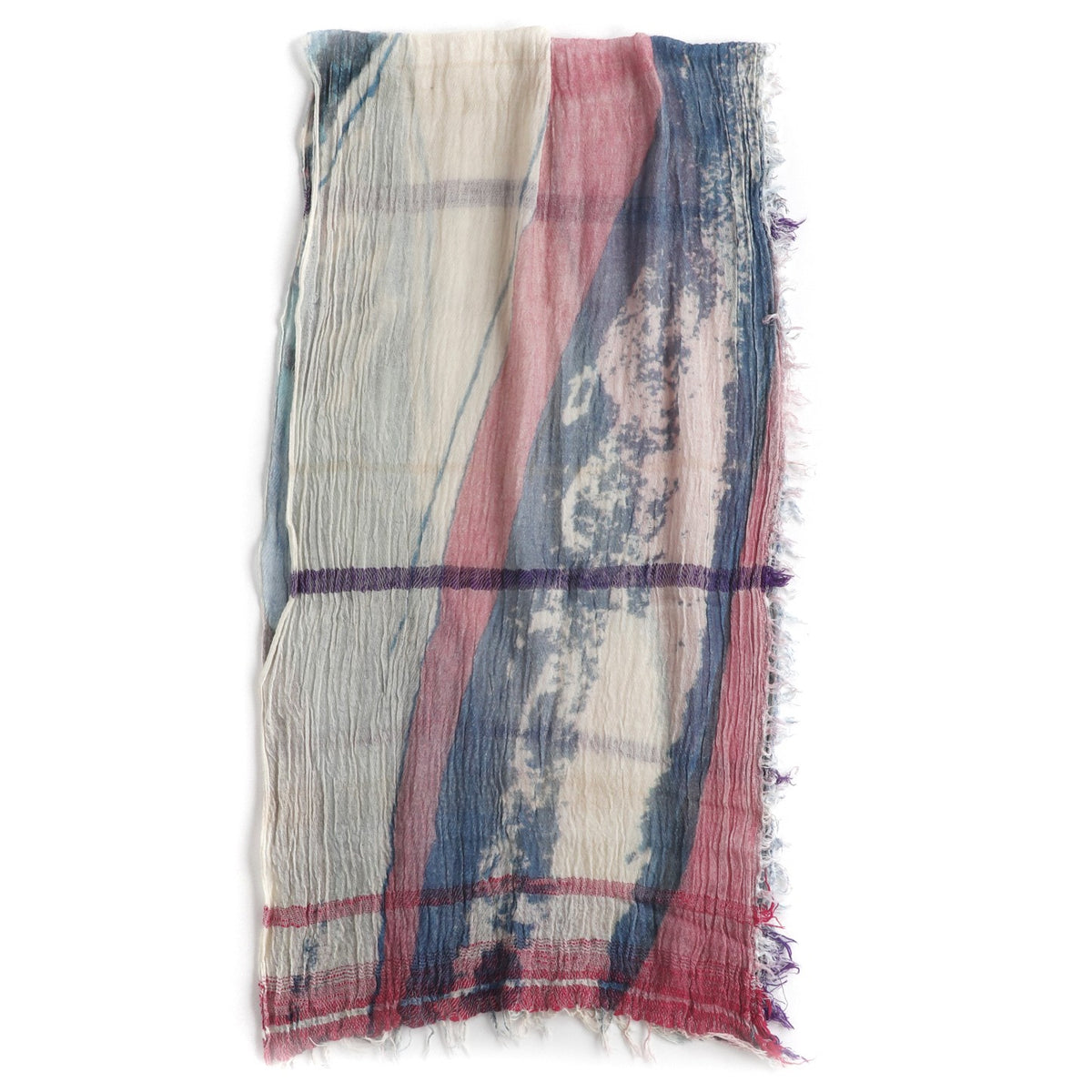 Pink/Blue/Cream Print Tamaki Niime Cotton Roots Shawl