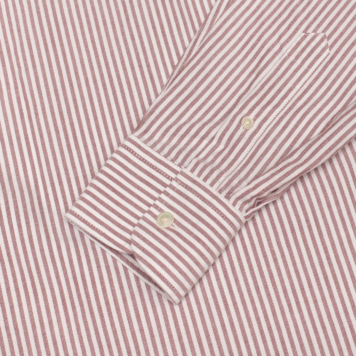 Burgundy Ticking Stripe Oxford Semi-Spread Shirt