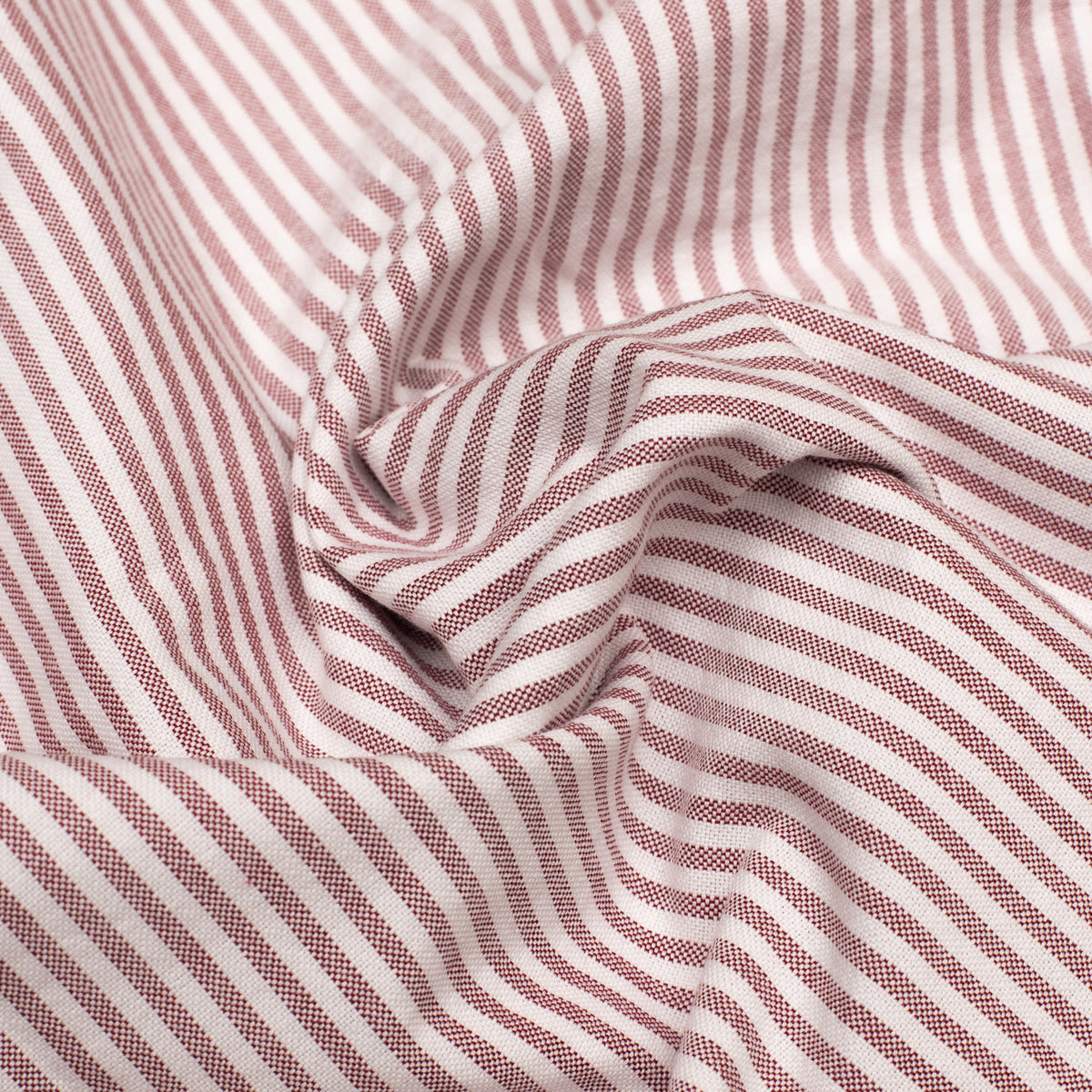 Burgundy Ticking Stripe Oxford Semi-Spread Shirt