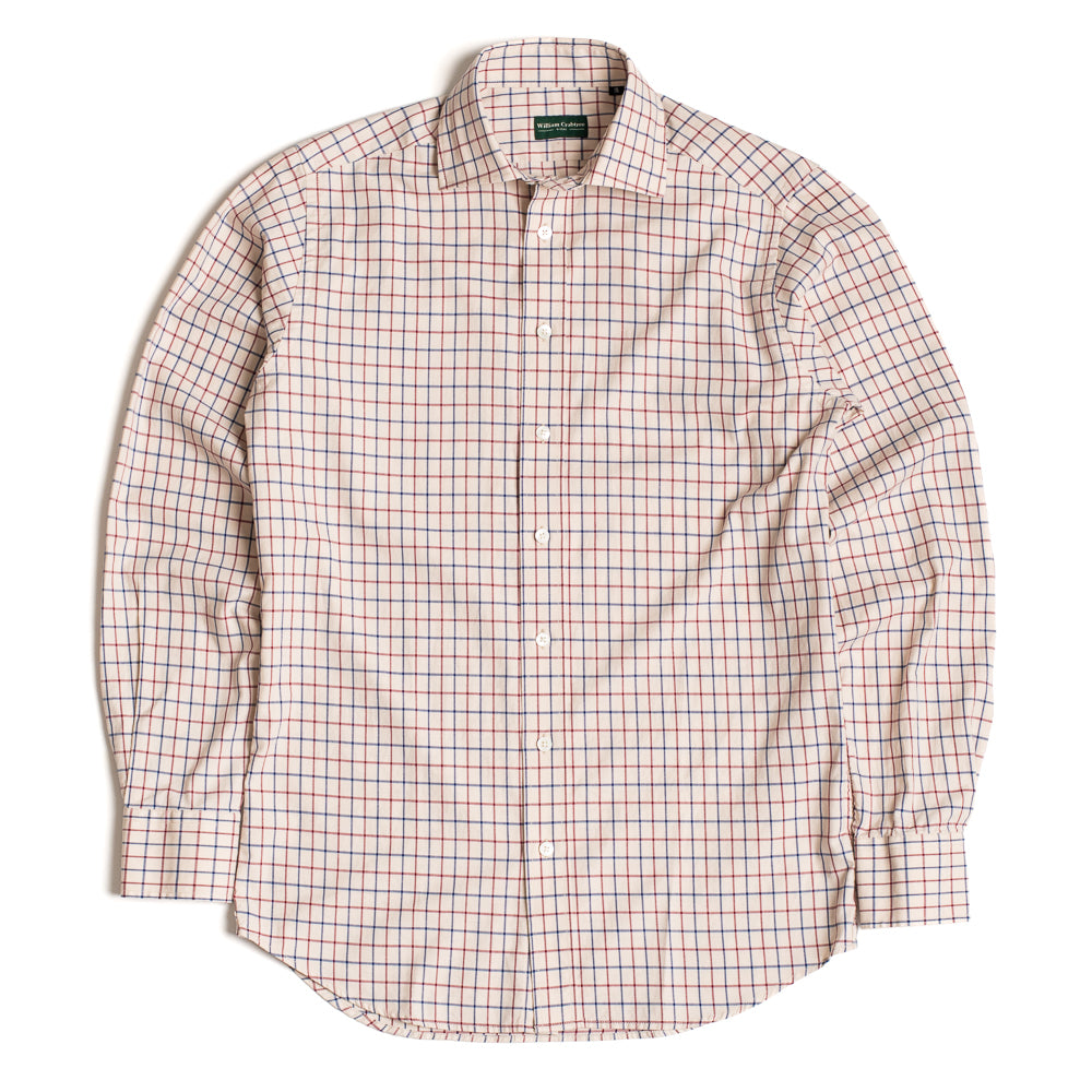 Red and Blue Tattersall Check Brushed Cotton Shirt