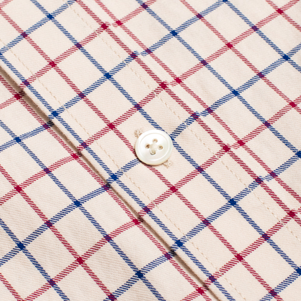 Red and Blue Tattersall Check Brushed Cotton Shirt