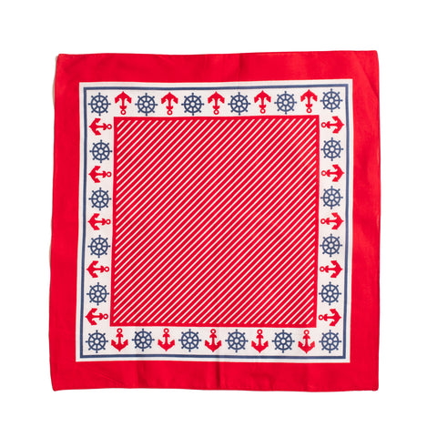 Red/White/Blue Nautical Pattern Cotton Handkerchief