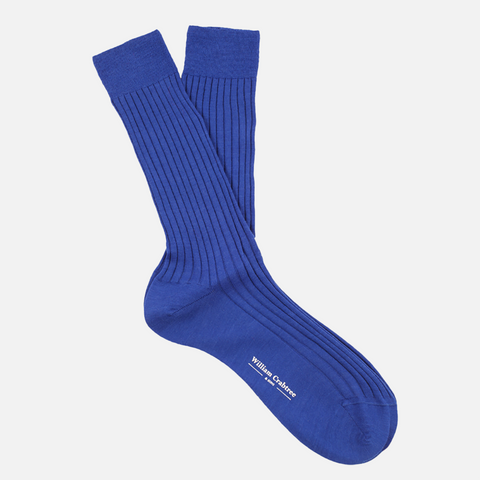 Royal Blue Fine Wool Socks