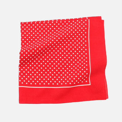 Red/White Small Spot Cotton Handkerchief