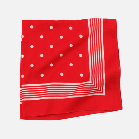 Navy/Red/White Large Spot Cotton Handkerchief