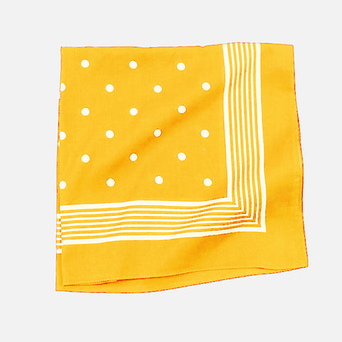 Yellow/White Large Spot Cotton Handkerchief