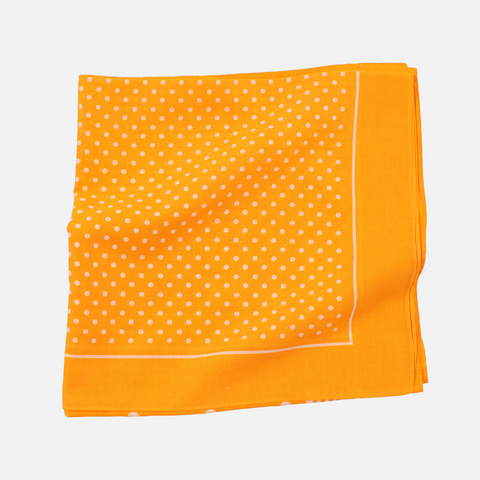 Yellow/White Small Spot Cotton Handkerchief