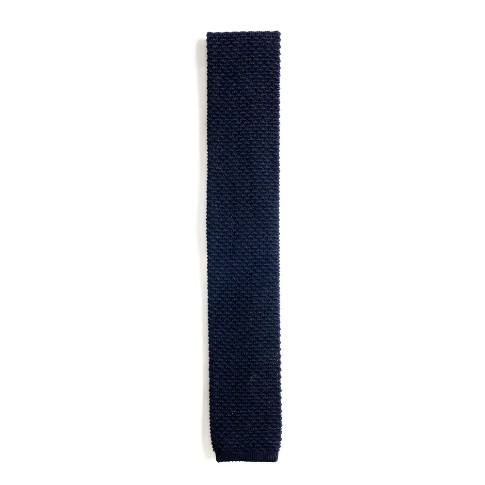 Navy Wool Knit Tie
