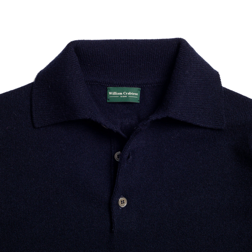 Navy 2 Ply Lamsbwool Sportshirt