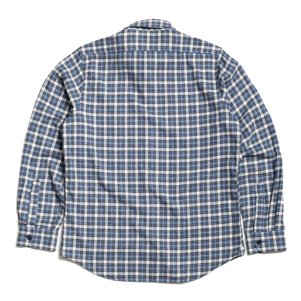Blue & White Check Grizedale Brushed Workshirt