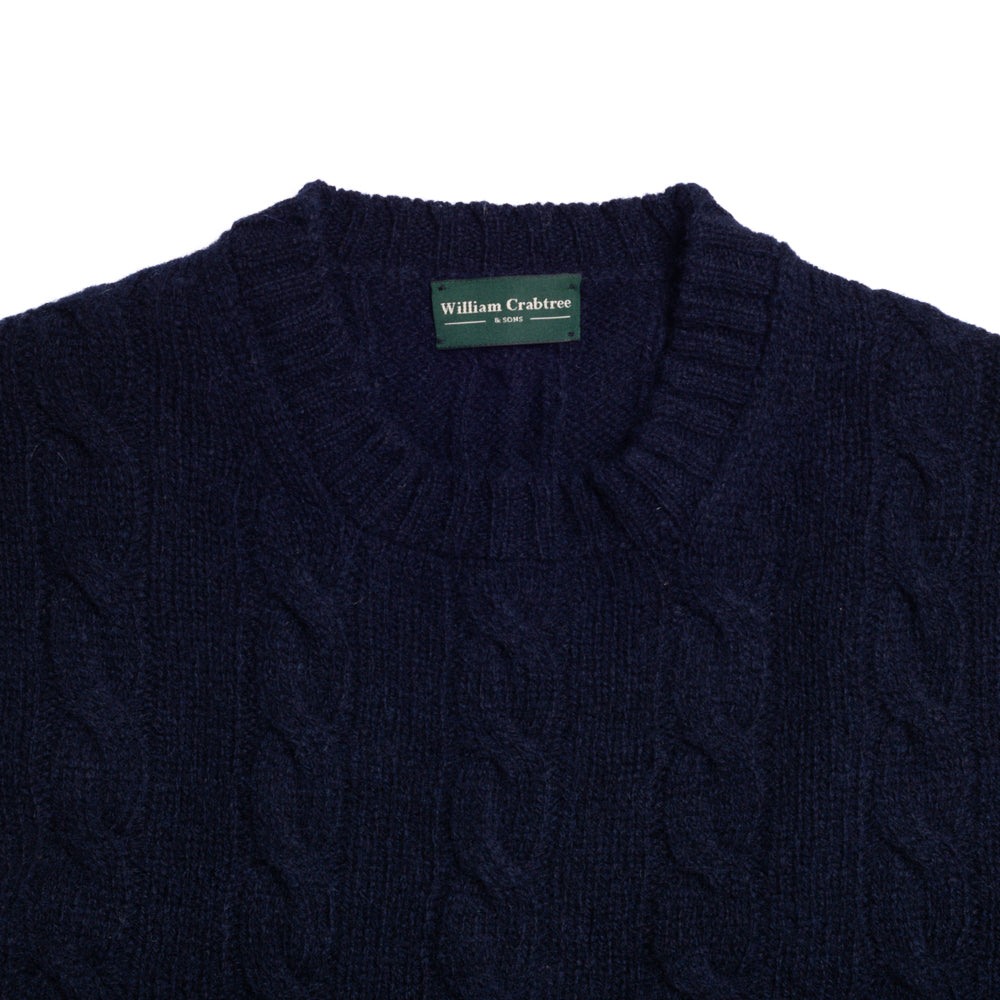 Navy Cable Shetland Knit Jumper