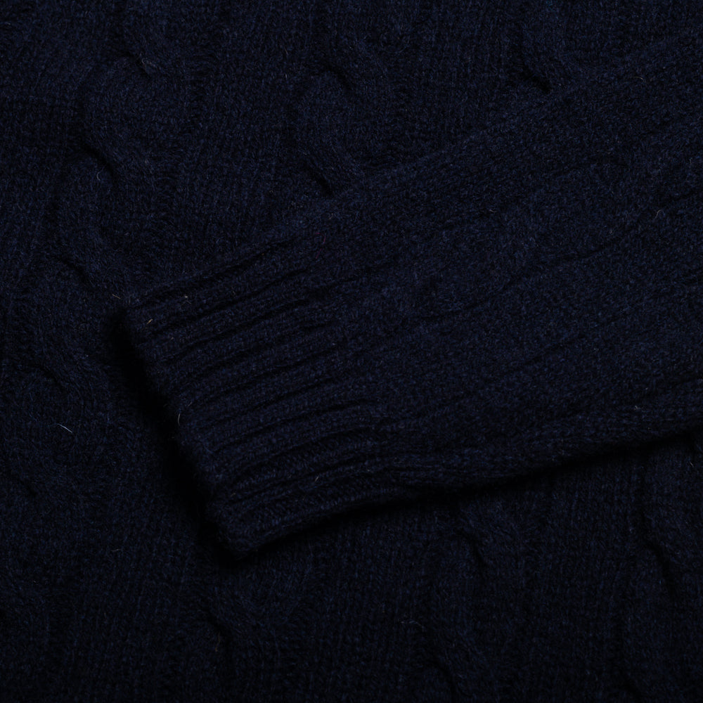 Navy Cable Shetland Knit Jumper