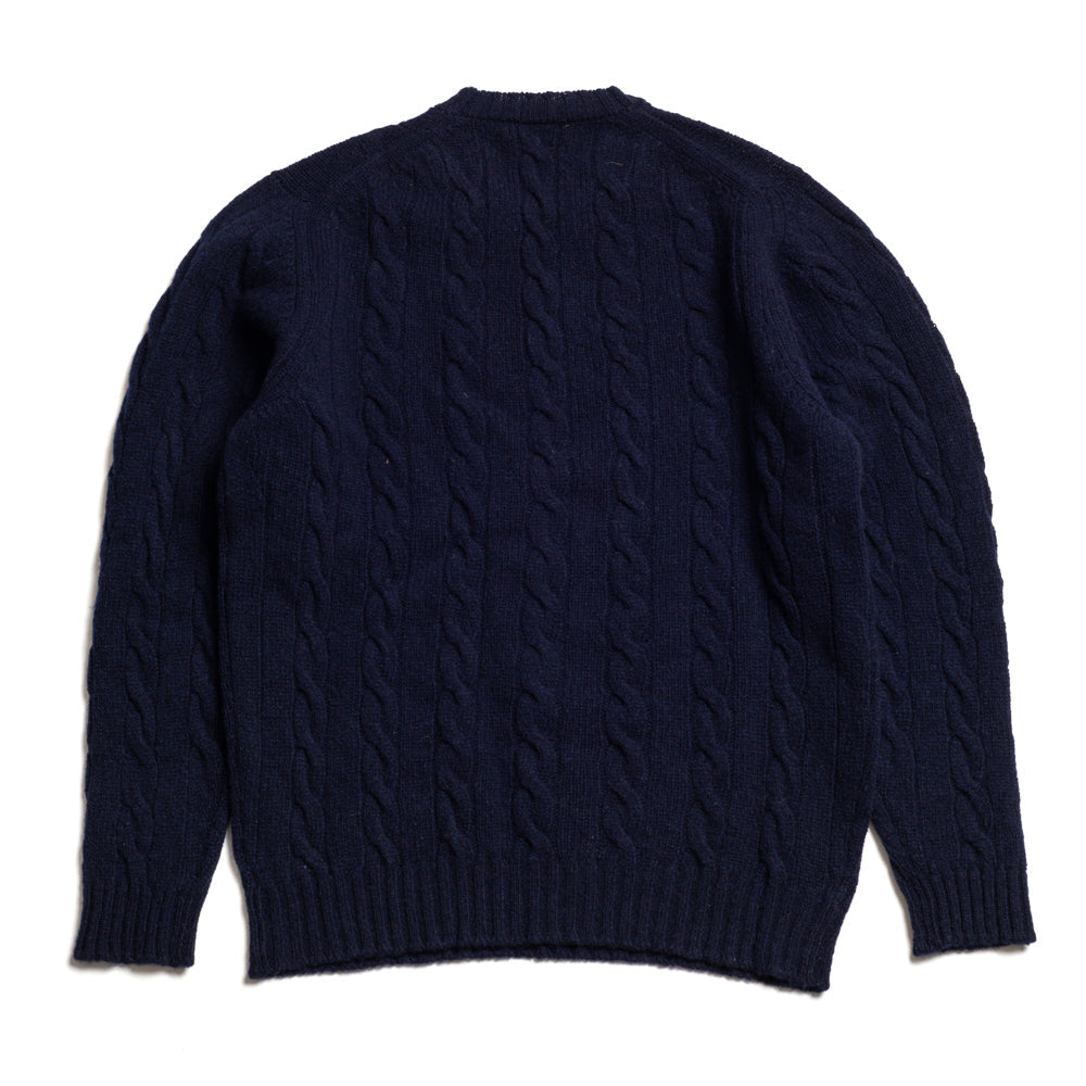 Navy Cable Shetland Knit Jumper