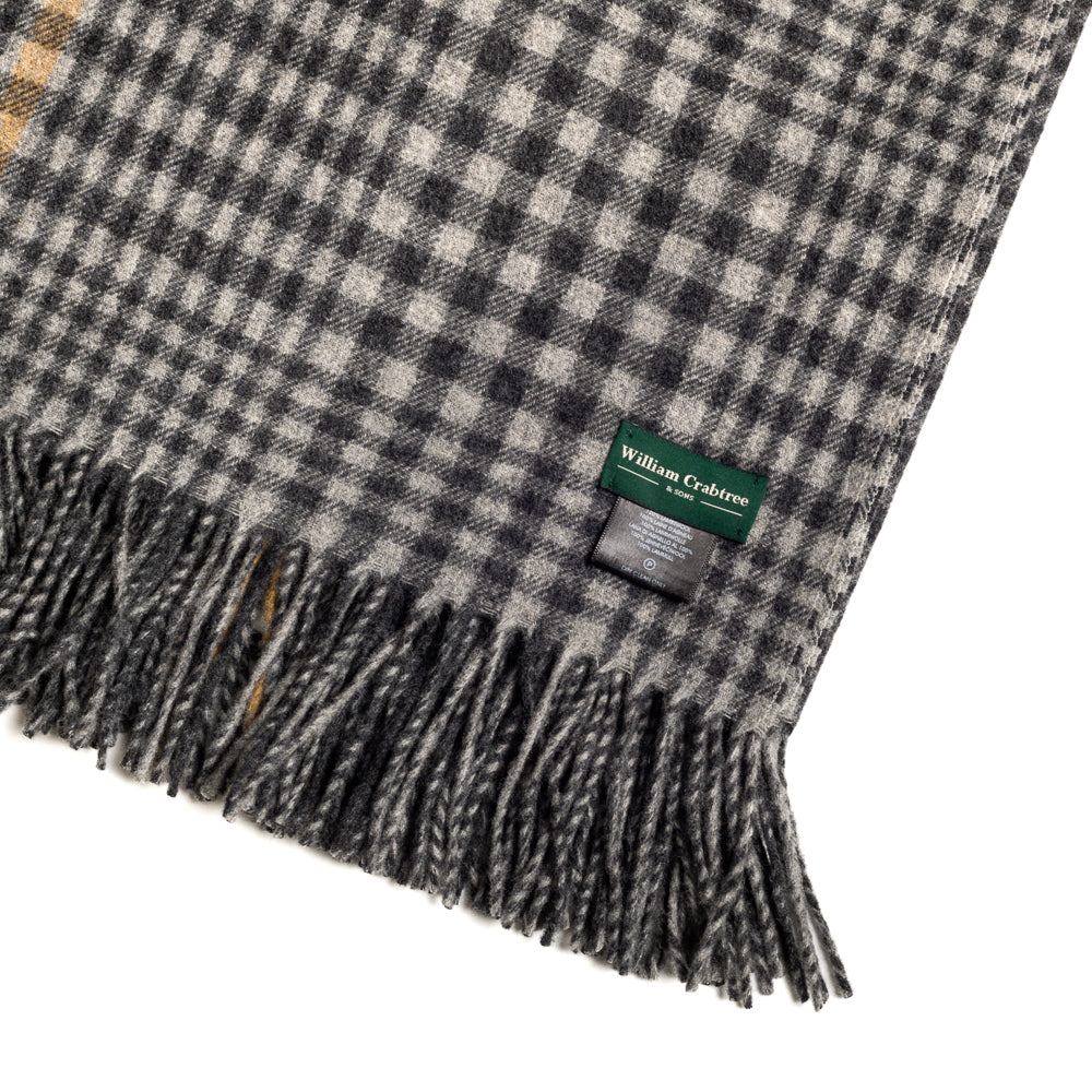 Grey Plaid Lambswool Throw