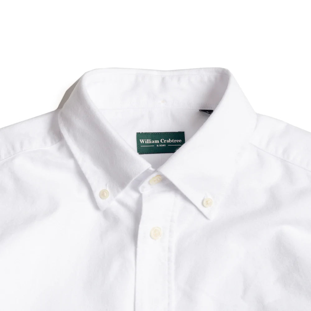 White Brushed Oxford Button Down Shirt