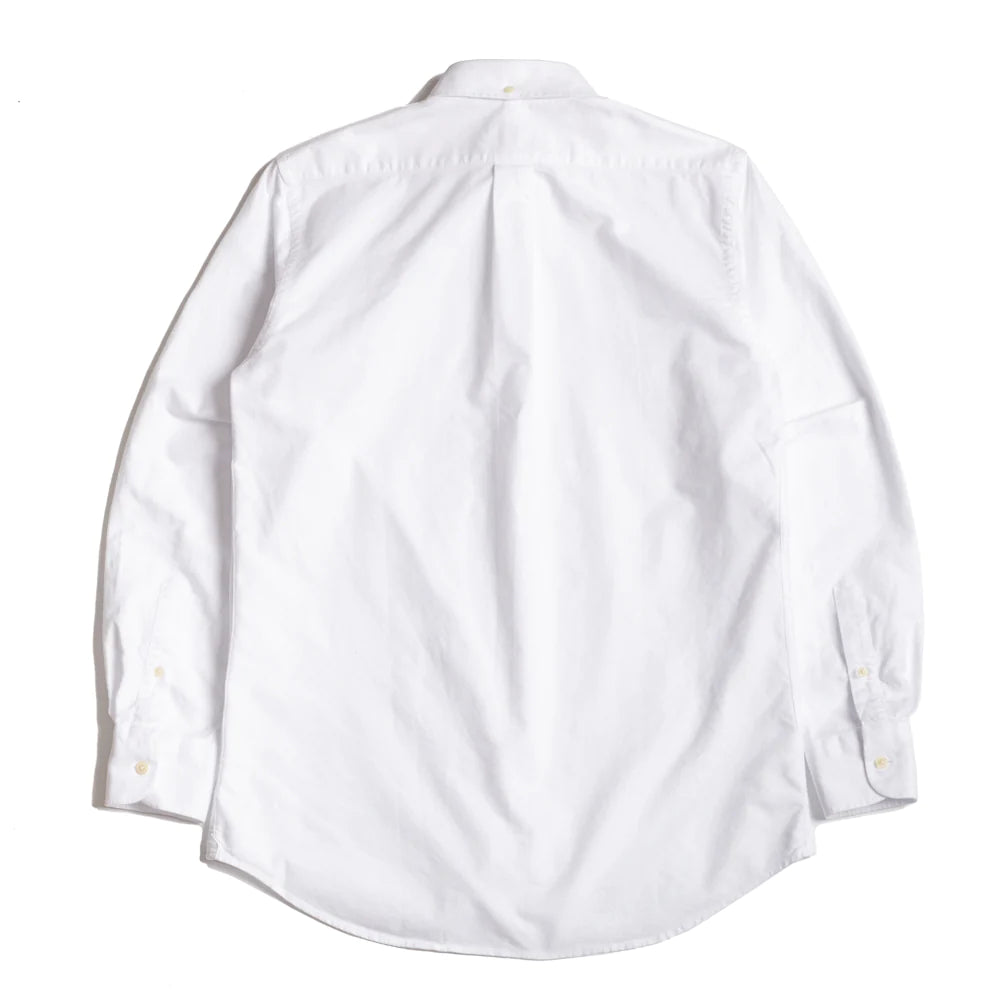 White Brushed Oxford Button Down Shirt