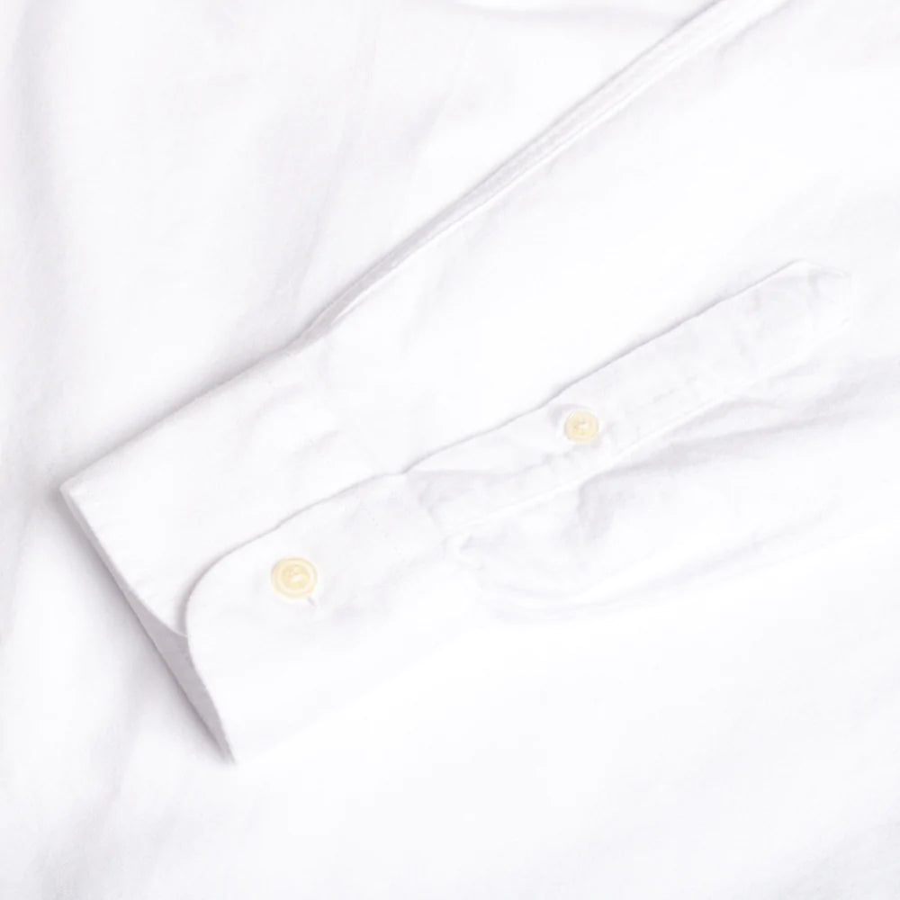 White Brushed Oxford Button Down Shirt